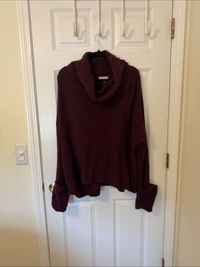 Chelsea28 XXL Cowl Neck Sweater in Burgundy